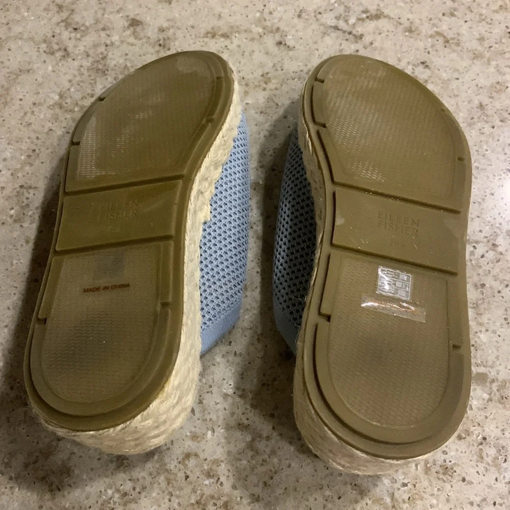 NWOT Eileen Fisher Tali Recycled Stretch Knit Espadrille Wedge Sandals Size 8.5